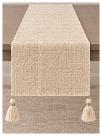 Gold Weave Table Runner – Ivory