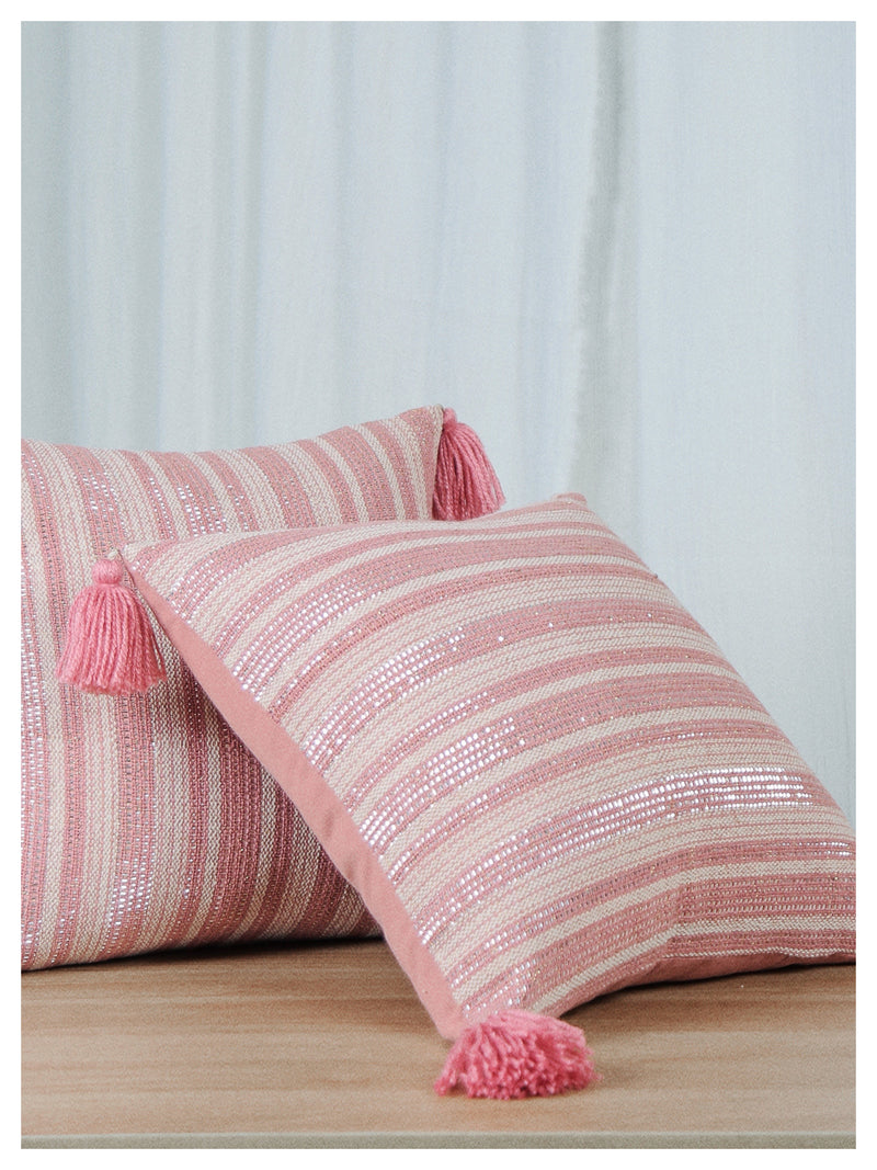 Sunlit Stripes Cushion - Dust Pink- Set of 2