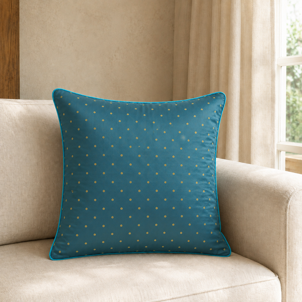 Gold Dot Cushion - Teal