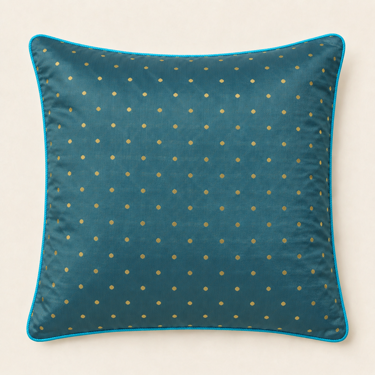 Gold Dot Cushion - Teal