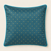 Gold Dot Cushion - Teal