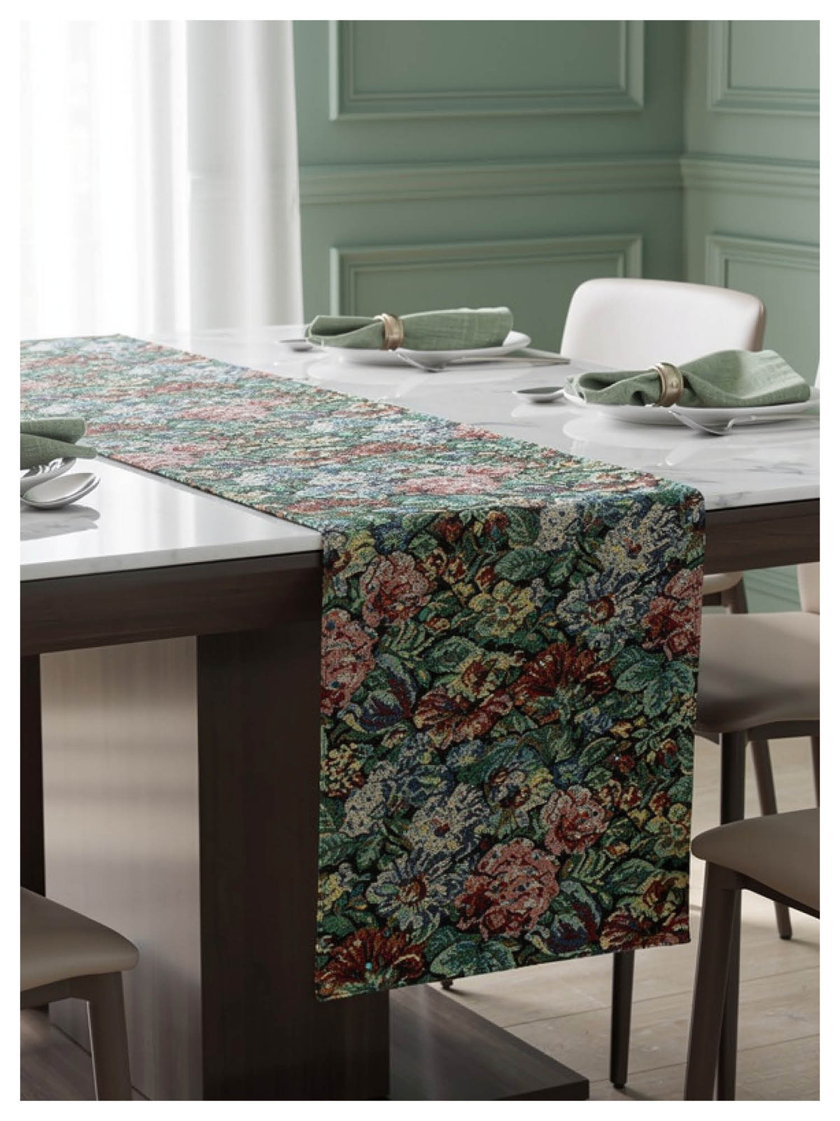 Wildflower Table Runner - Green Meadow