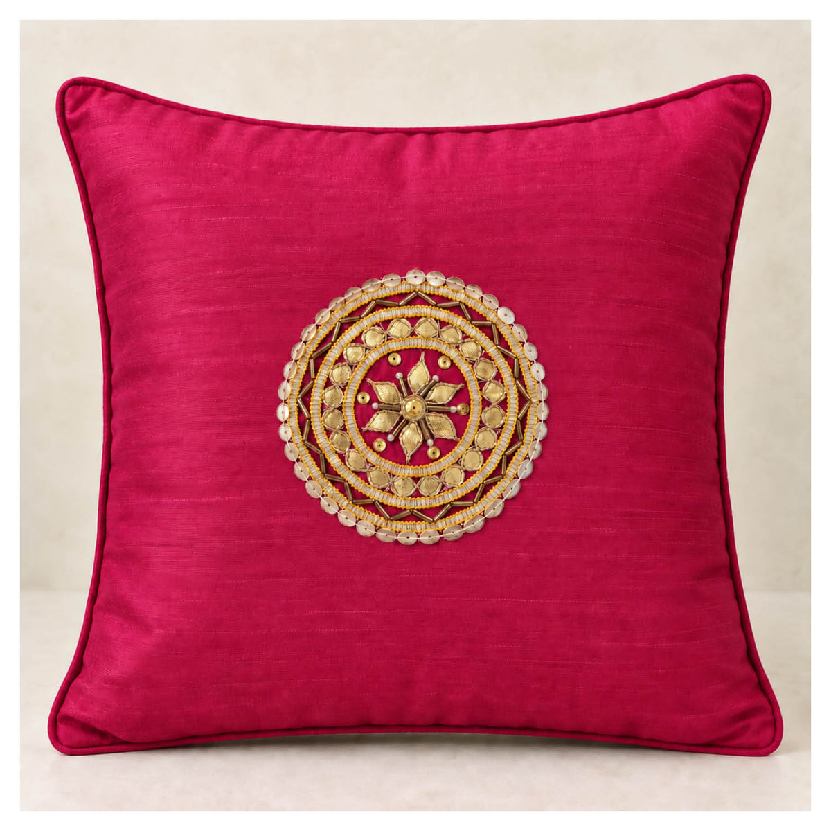 Gota Motif Cushion - Rich Magenta