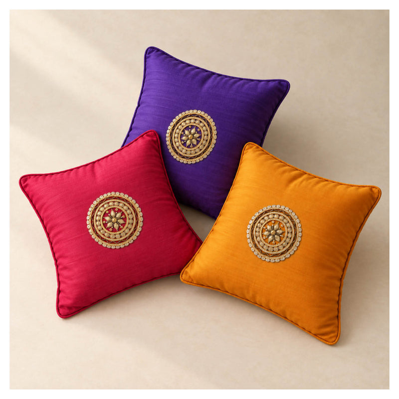 Vibrant Gota Cushions - Set of 3