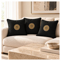 Gota Motif Cushion - Black