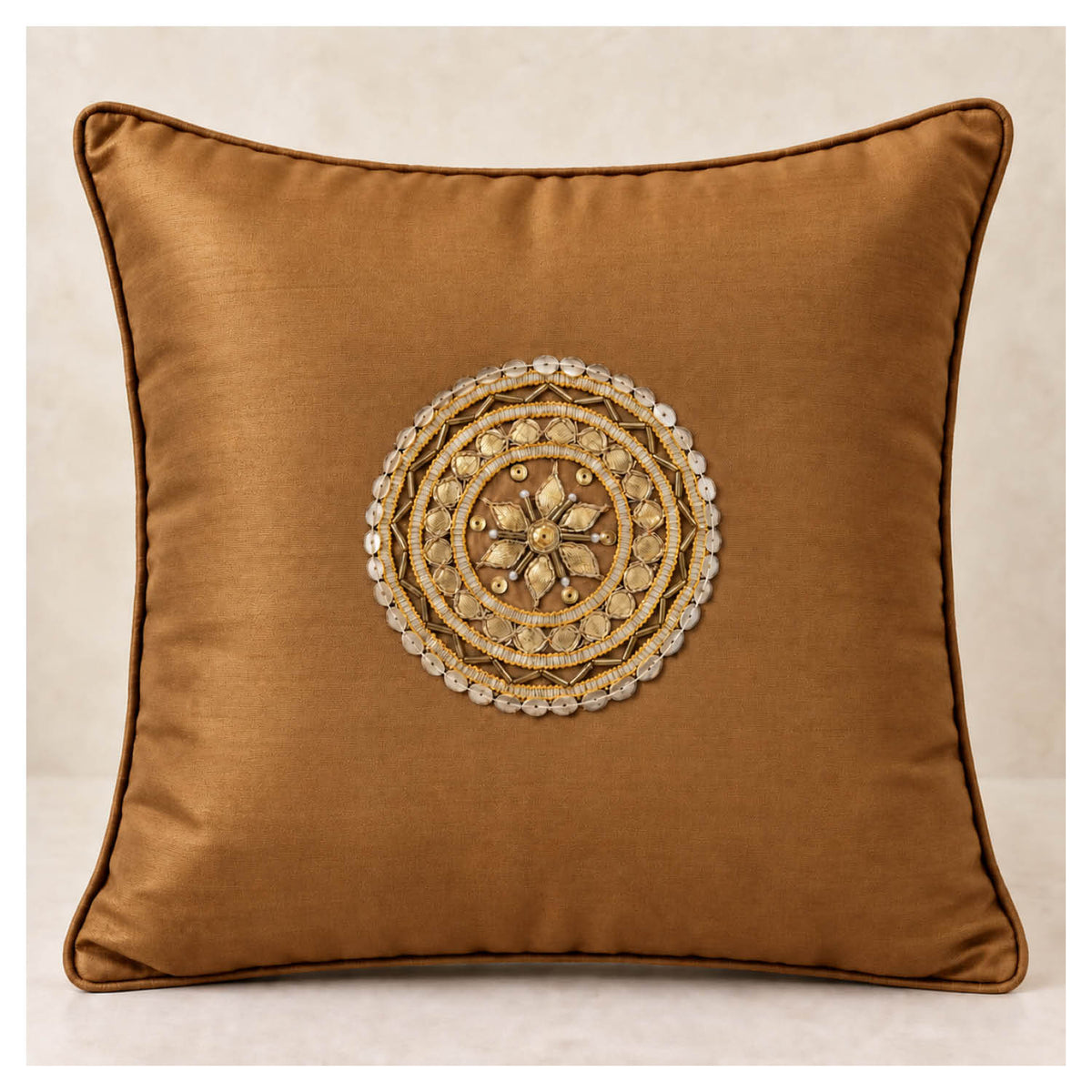 Gota Motif Cushion - Copper