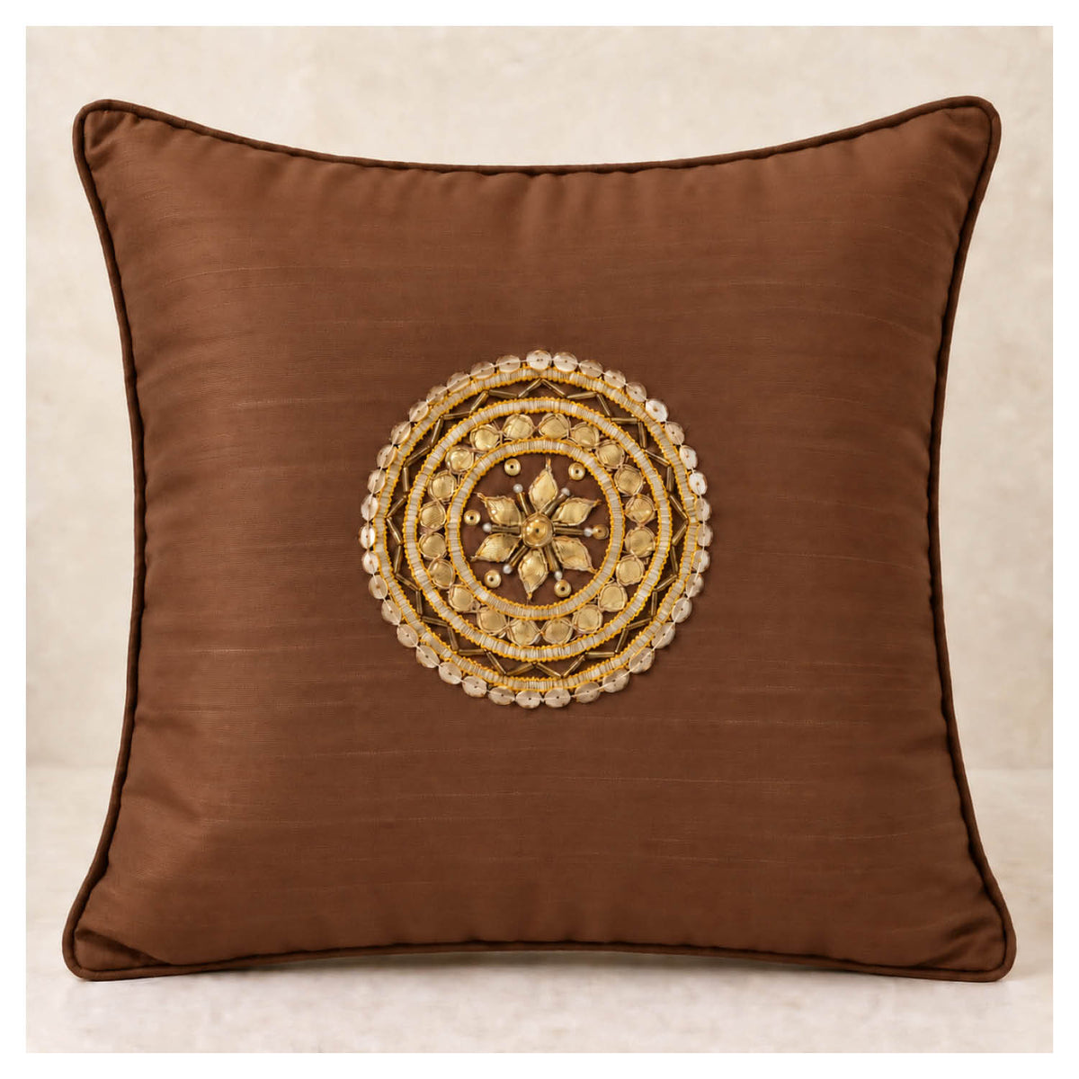 Gota Motif Cushion - Coffee