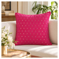 Gold Dot Cushion - Magenta Pink