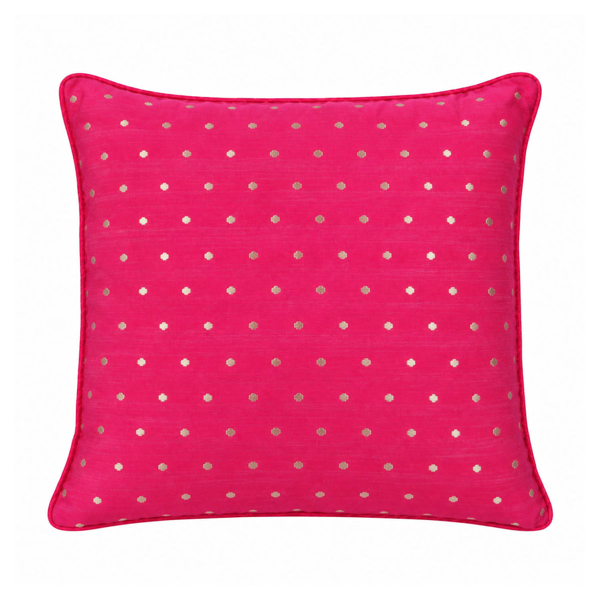 Gold Dot Cushion - Magenta Pink