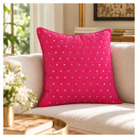 Gold Dot Cushion - Magenta Pink