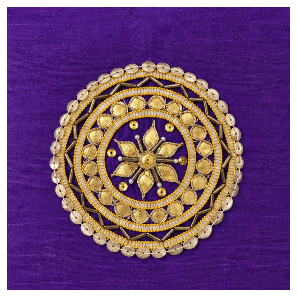 Gota Motif Cushion - Deep Purple