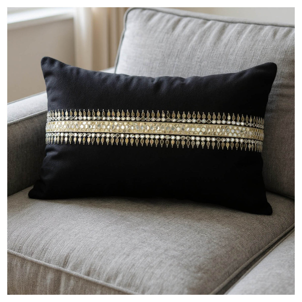 Nisha Decorative Cushion - Black