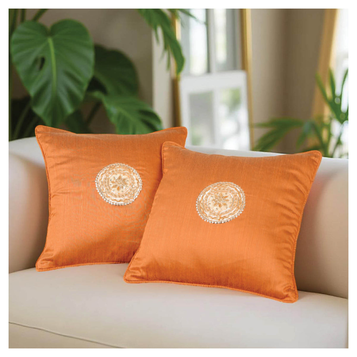 Gota Motif Cushion - Copper