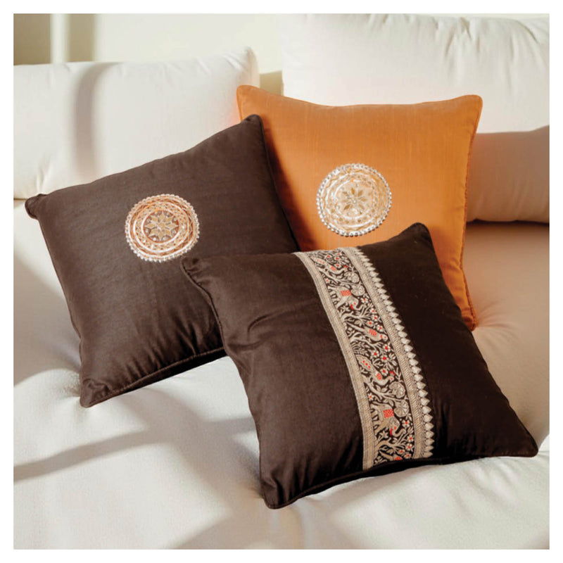 Black & Copper Festive Cushions - Set of 6