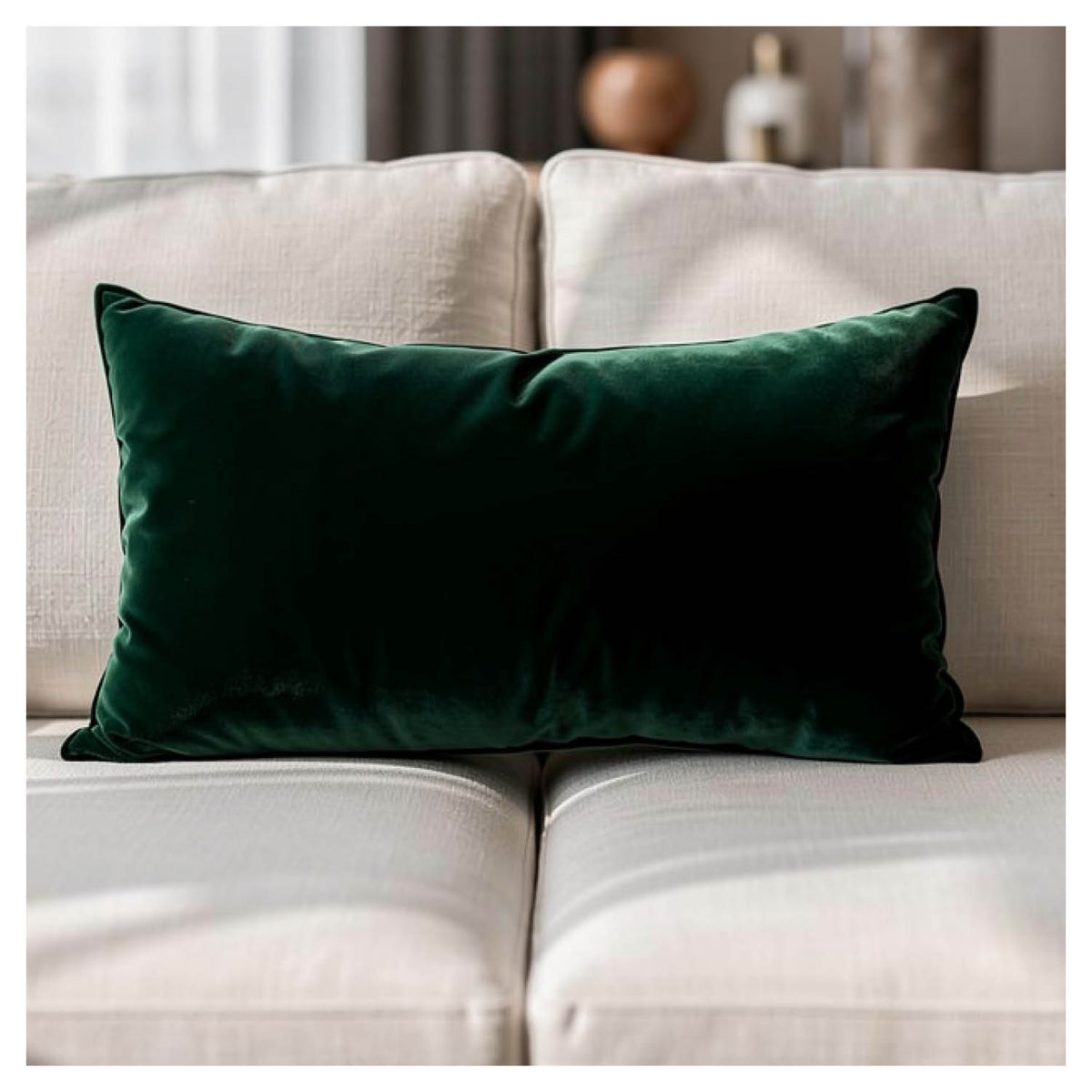 Velvet Lumbar Pillow - Forest Green