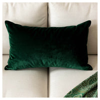 Velvet Lumbar Pillow - Forest Green