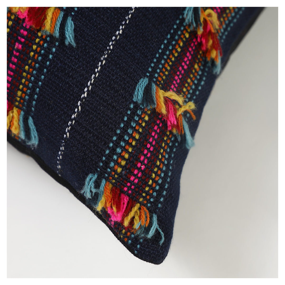 Orchard Fringe Cushion - Navy - Set of 2
