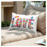Vibrant Embroidery Love Cushion