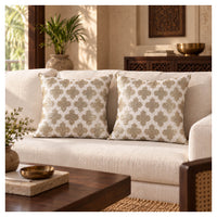Ivory & Gold Cushion Covers – Set of 2