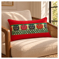 Nur Decorative Lumbar Cushion - Red