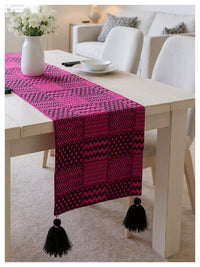 Fuchsia and Black Patterned Table Runner