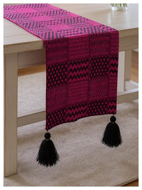 Fuchsia and Black Patterned Table Runner