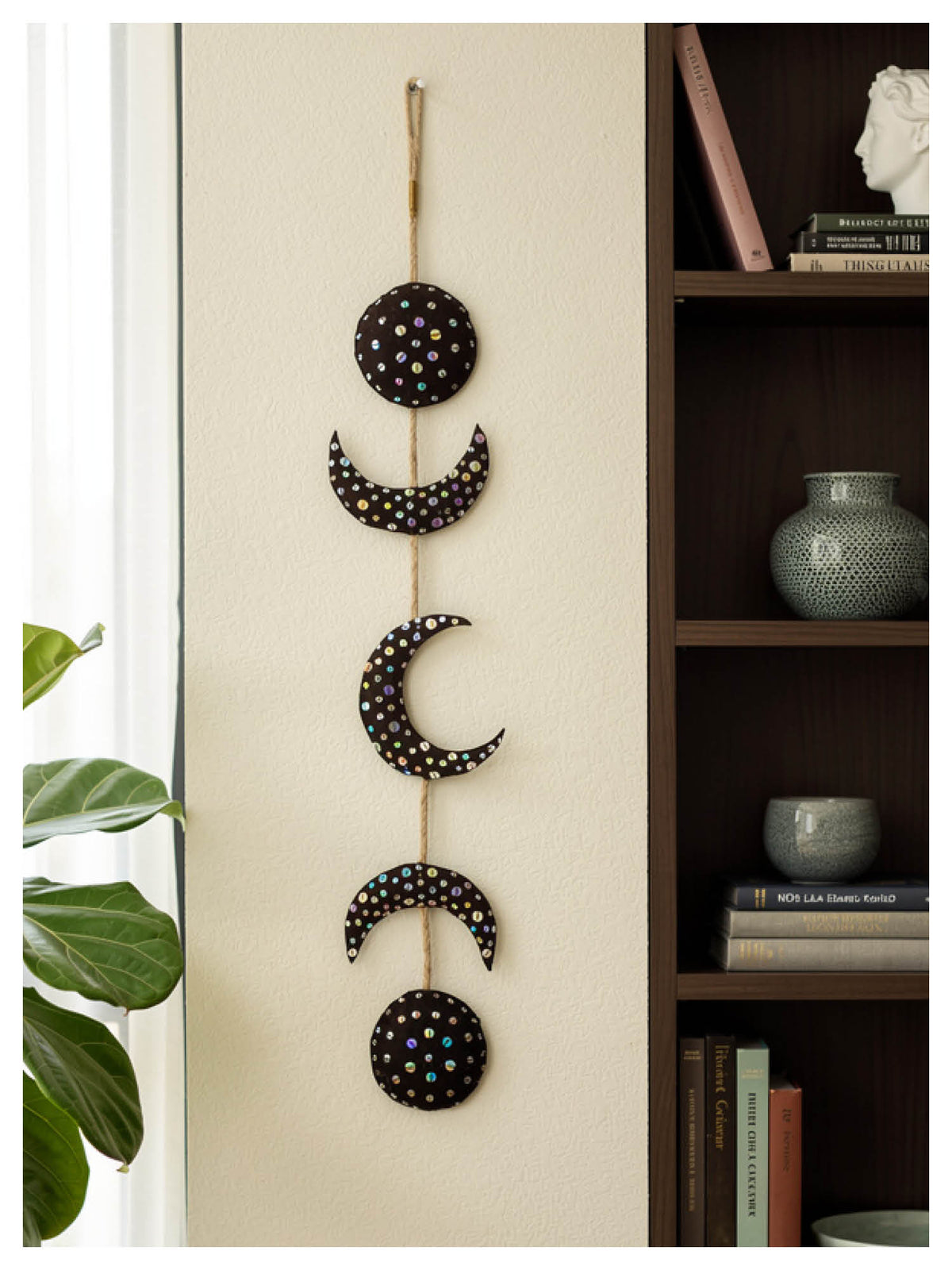 Moon Phase Wall Hanging - Black