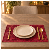 Gold Weave Placemats – Maroon