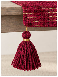 Gold Weave Table Runner – Maroon