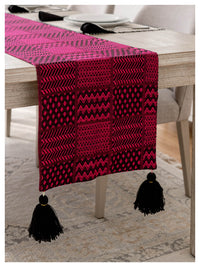 Fuchsia and Black Patterned Table Runner