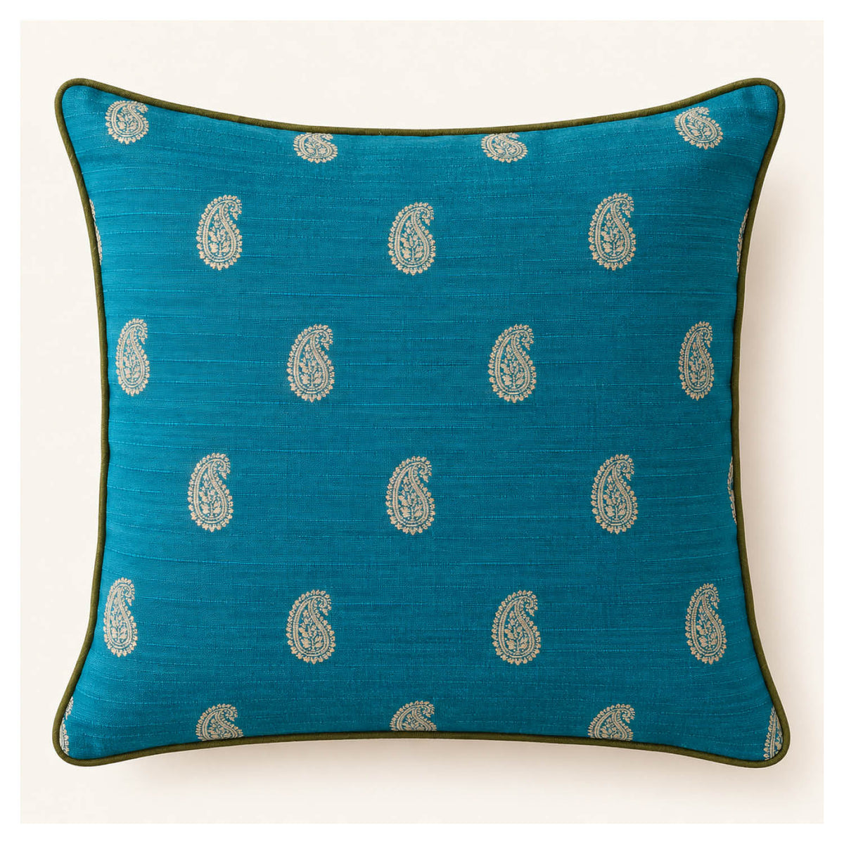 Heritage Paisley Cushion - Indian Turquoise