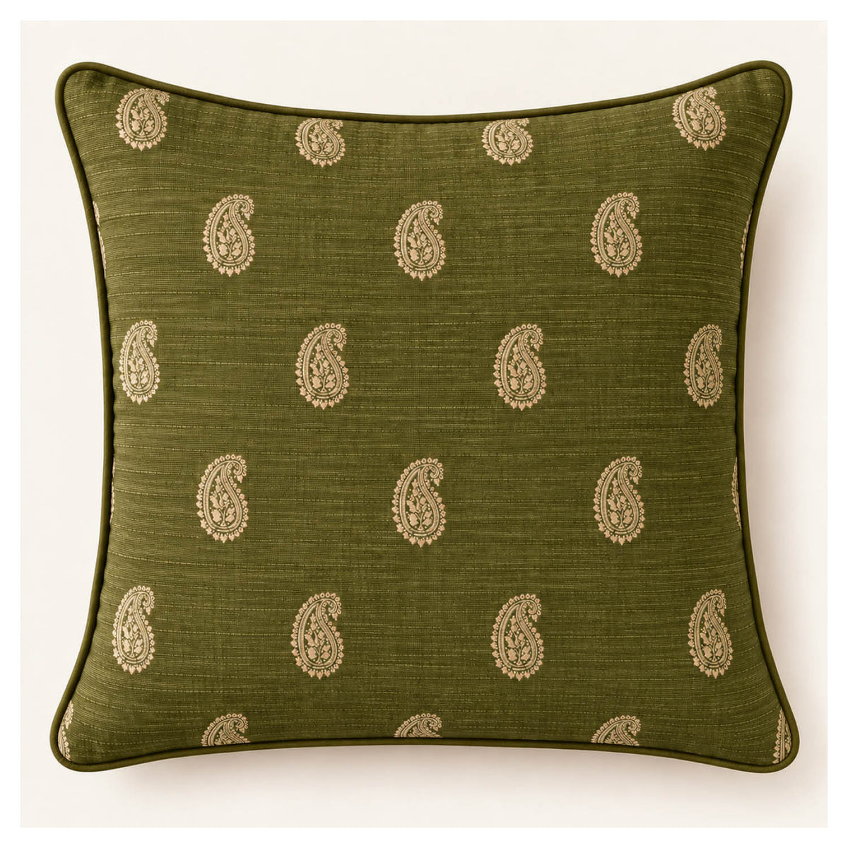 Heritage Paisley Cushion - Antique Olive