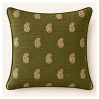 Heritage Paisley Cushion - Antique Olive