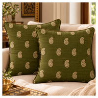 Heritage Paisley Cushion - Antique Olive