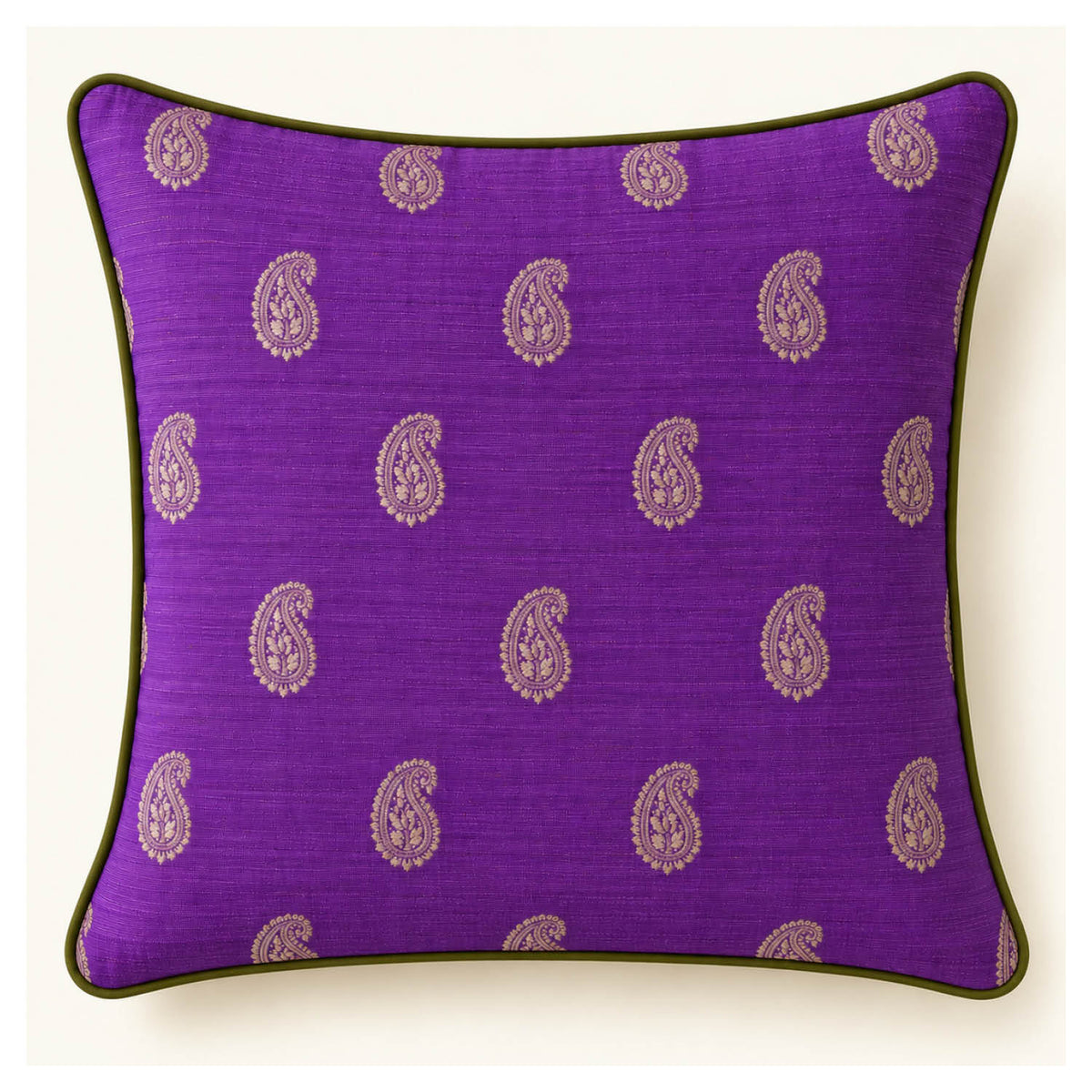 Heritage Paisley Cushion - Rich purple