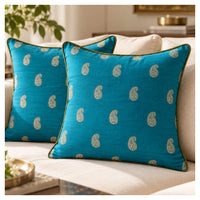 Heritage Paisley Cushion - Indian Turquoise