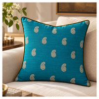 Heritage Paisley Cushion - Indian Turquoise