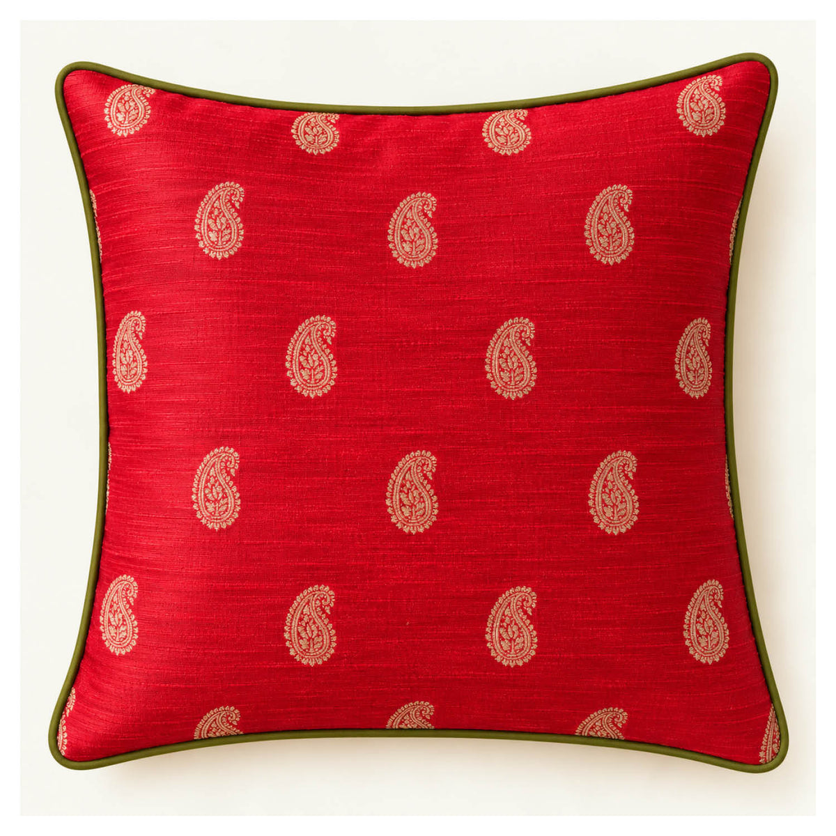 Heritage Paisley Cushion - Red