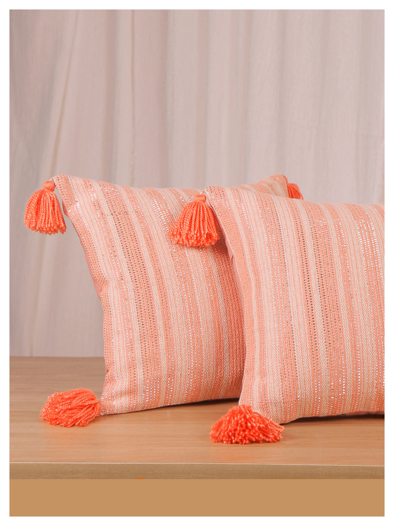 Sunlit Stripes Cushion - Peach - Set of 2