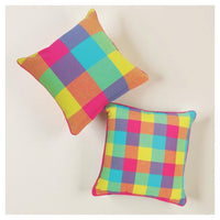 Big Checkered Summer Cushion - Sorbet Pink - Set of 2