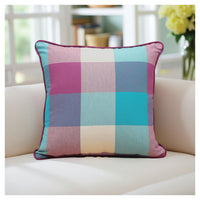 Big Checkered Autumn Cushion - Violet Bloom - Set of 2