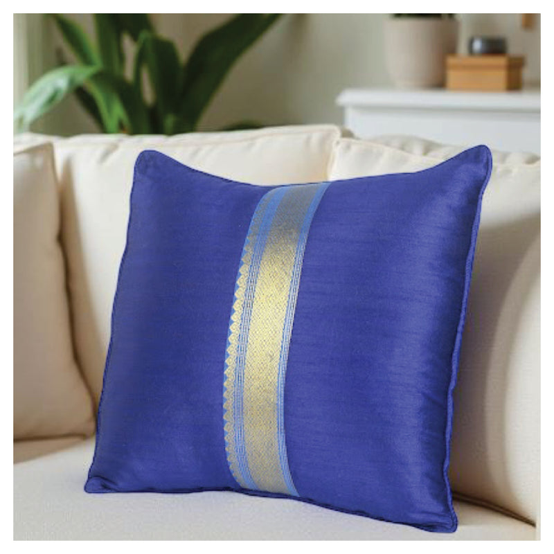 So Sari Cushion - Blue Border