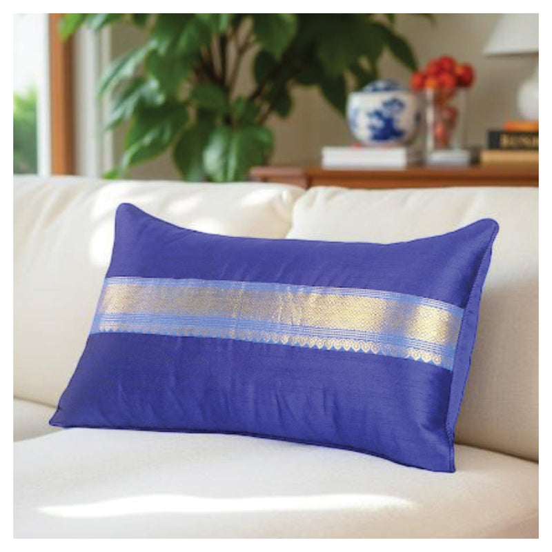 So Sari Lumbar Pillow - Blue Border