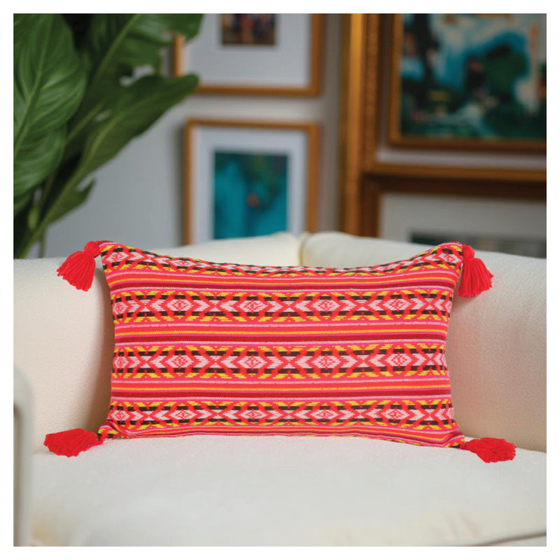 Raga Lumbar Pillow - Red