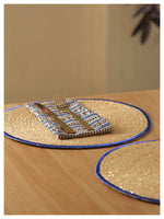 Spelt Shimmer Round Table Mats - Blue