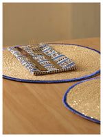 Spelt Shimmer Round Table Mats - Blue