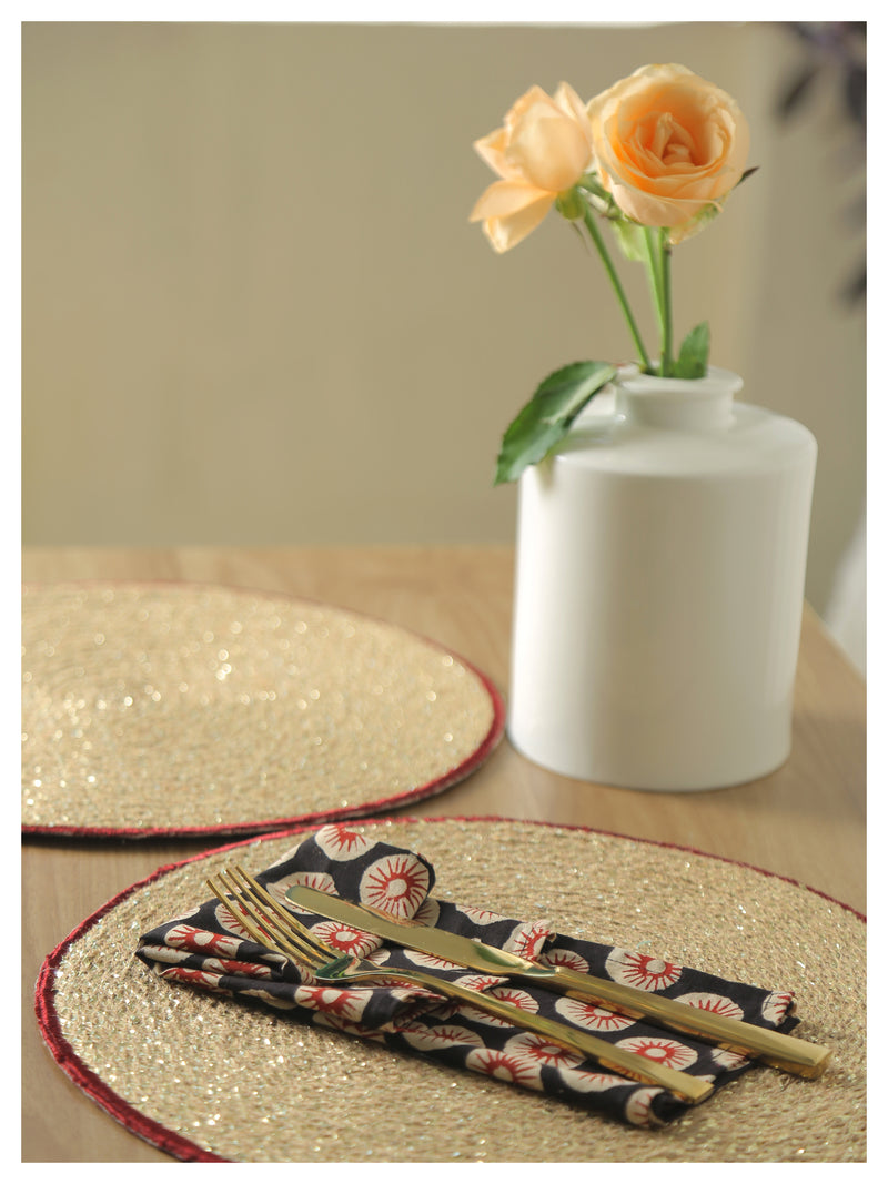 Spelt Shimmer Round Table Mats - Amber