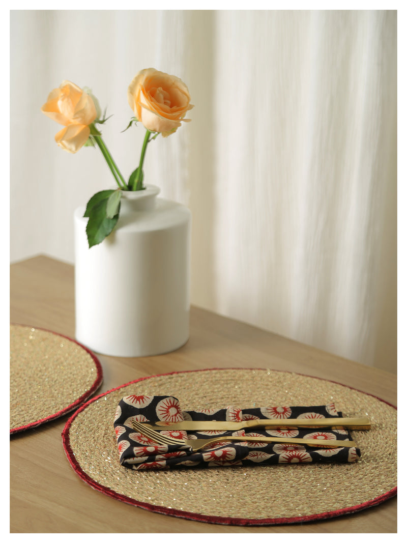 Spelt Shimmer Round Table Mats - Amber