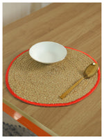 Spelt Shimmer Round Table Mats - Orange