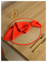 Spelt Shimmer Round Table Mats - Orange